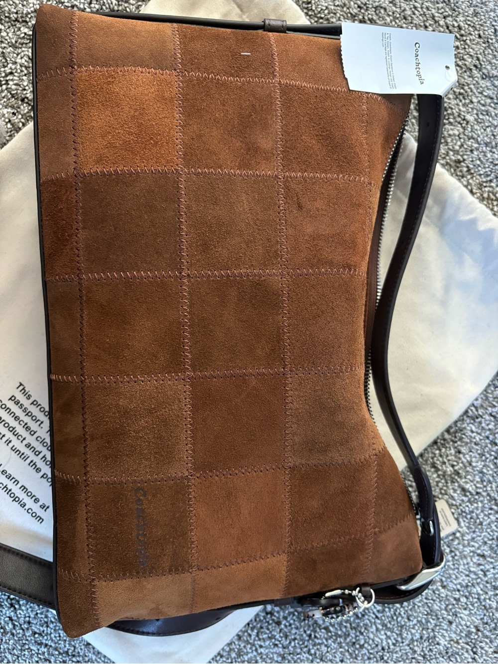 Coachtopia Alter Ego Brown Suede Shoulder Bag